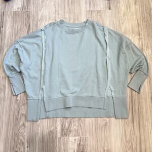 Arizona Juniors Womens Crew Neck Long Sleeve Aqua Tourmaline Sweatshirt Size XS